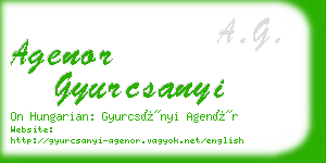 agenor gyurcsanyi business card